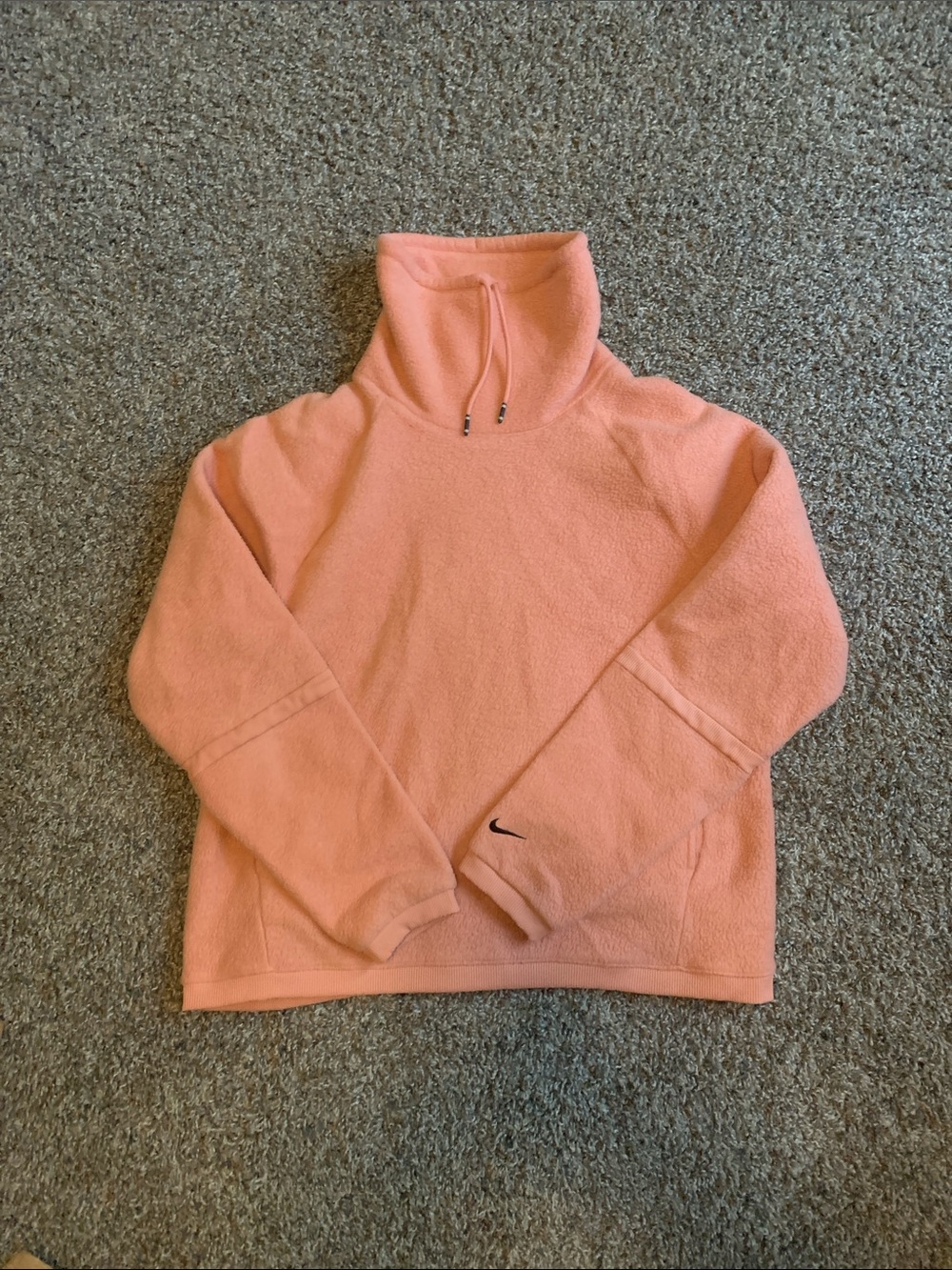 Nike Coral Pink Funnel Neck Fleece Pullover